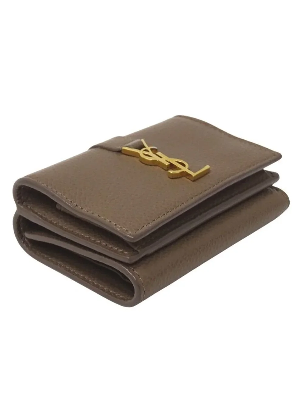 Saint Laurent Wallet Trifold Leather Top Logo Mini Small - Picture 3 of 13